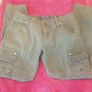 Miss Me Army green Cargo Capri